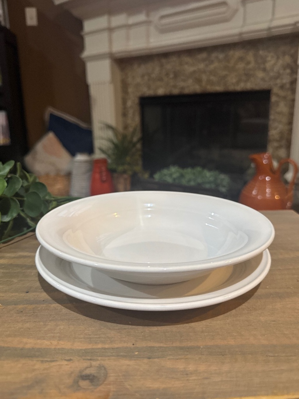 Nancy Calhoun Solid Color White Salad Plate & Soup Bowl